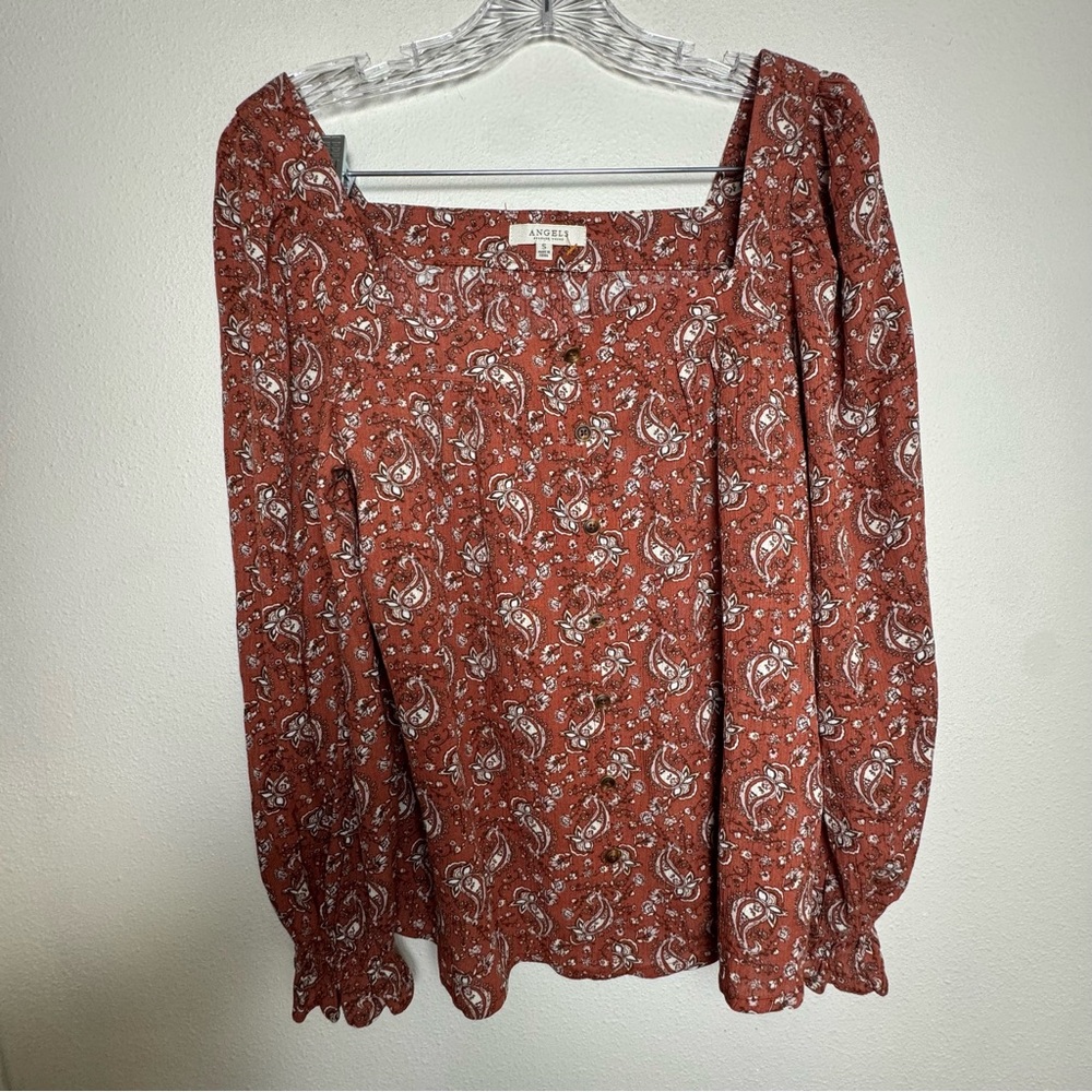 Angels Women's Paisley Blouse Western Boho cottagecore Femme top